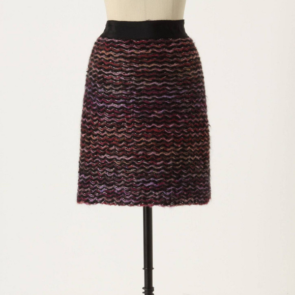 Anthropologie Sweater Pencil Skirt Violet Vibrations By Knitted & Knotted Size 2 - Picture 1 of 4
